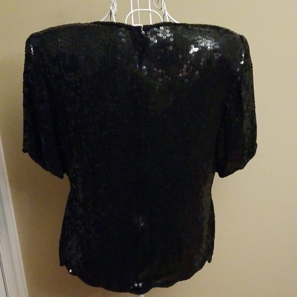 GUSSIED UP❣️Black sequined top - Picture 4 of 8